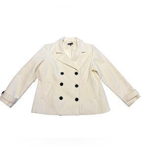 Dana Buchman Women’s XL Cream Double Breasted Coat/Jacket